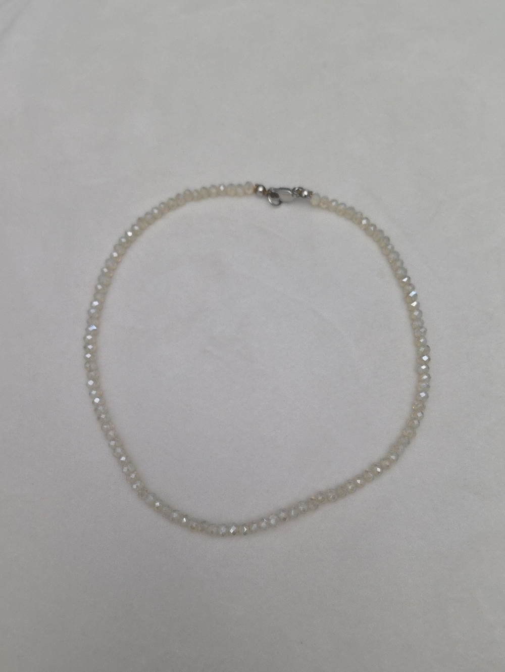 Sparkling Crystal Bead Necklace in Ivory - Unbranded